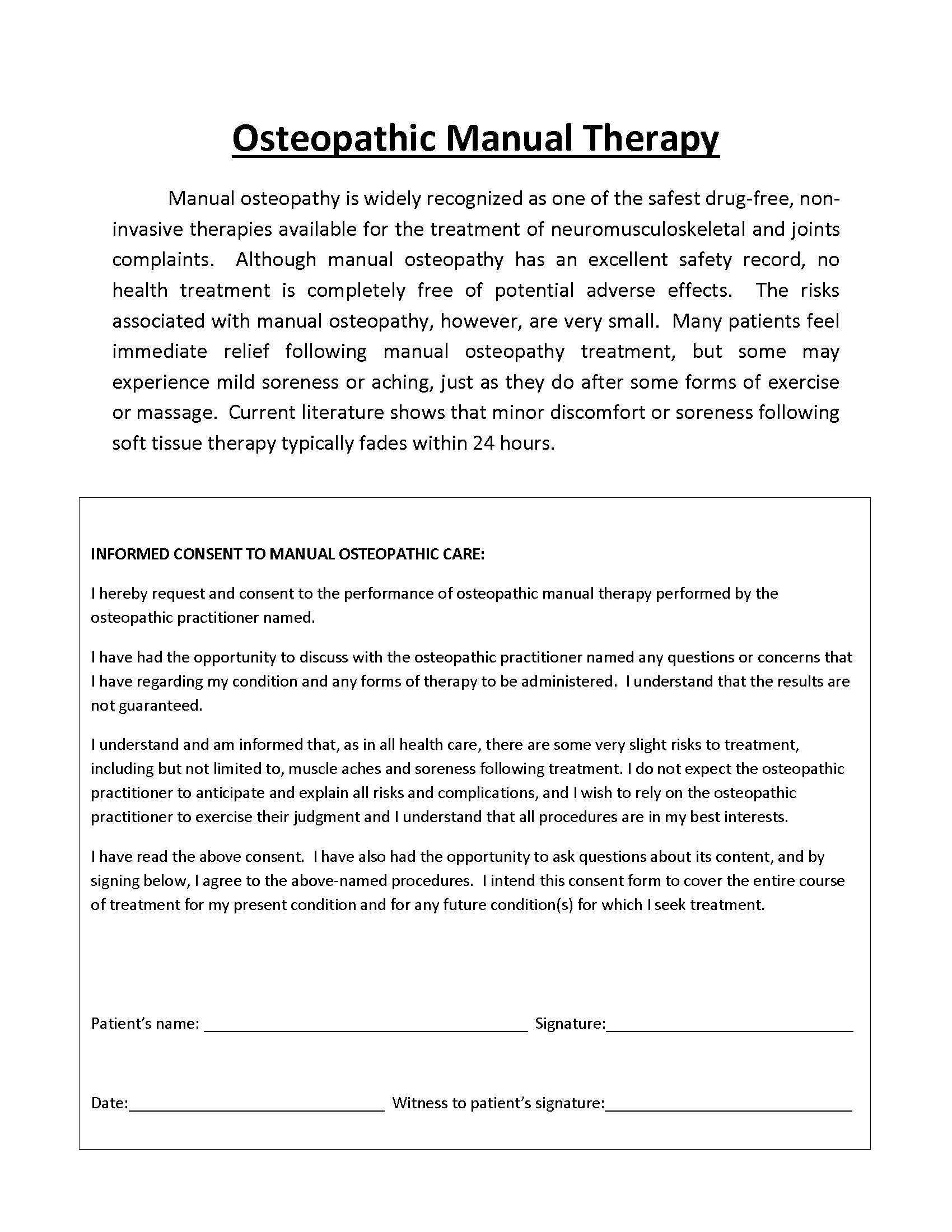 Osteopathy Intake Form 2025